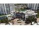 Aerial shot of The Towers complex with a grand entrance and well-manicured landscaping at 1209 E Cumberland Ave # 505, Tampa, FL 33602