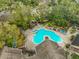 Aerial view of the community pool with sun deck, landscaping, and surrounding buildings and greenery at 8609 Mallard Reserve Dr # 103, Tampa, FL 33614