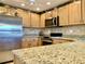 Bright kitchen showcases stainless steel appliances, granite countertops, and ample cabinetry at 1655 S Highland Ave # J193, Clearwater, FL 33756