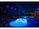 Illuminated screened-in pool and spa, perfect for evening relaxation and entertaining at 4748 Ballast Crest Cv, Land O Lakes, FL 34638