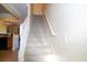 Bright stairway with carpet runner and white banister leading to the upper level of the home at 10217 Westpark Preserve Blvd, Tampa, FL 33625