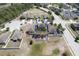 This aerial view showcases a charming home nestled in a well-planned community with green spaces at 18311 Arbor Crest Dr, Hudson, FL 34667