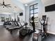 Well-equipped fitness center with modern exercise machines and a view at 8463 Canyon Creek Trl, Parrish, FL 34219