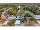 Aerial image features a lovely home with palm trees, lush foliage, and a serene pond at 8501 47Th N St, Pinellas Park, FL 33781