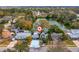 Aerial image features a lovely home with palm trees, lush foliage, and a serene pond at 8501 47Th N St, Pinellas Park, FL 33781