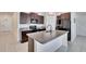 Modern kitchen with stainless steel appliances, granite countertops, and dark wood cabinets at 11210 Kelly Green Ave, Wimauma, FL 33598