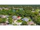 Aerial image of neighborhood with marker showing location of property near a pond and greenery at 4251 Whittner Dr, Land O Lakes, FL 34639