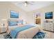 Bright bedroom featuring a plush bed, tile floors, a large window, and ample natural light at 4251 Whittner Dr, Land O Lakes, FL 34639