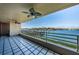 Spacious condo balcony overlooking the tranquil waterfront and community boat docks at 2775 Kipps Colony S Dr # 105, Gulfport, FL 33707