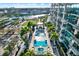 Stunning aerial view of the pool, community and city skyline from the building at 777 N Ashley Dr # 1614, Tampa, FL 33602