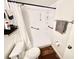 Clean bathroom featuring a walk-in shower with sleek fixtures and a convenient shower caddy at 100 Waverly Way # 302, Clearwater, FL 33756
