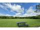 Large community field with picnic benches and a soccer goal provides space for recreation and outdoor activities at 4110 Huntingdale Ct, Wesley Chapel, FL 33543