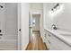 Bathroom featuring tub/shower, subway tile and vanity with white countertop at 2436 Jacobs St, Port Charlotte, FL 33953