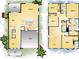 Detailed floor plan showcasing the layout of this two-story home with multiple bedrooms, baths, and living spaces at 3022 W Cass St, Tampa, FL 33609