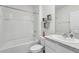 The bathroom has a shower and bathtub combination, a vanity, and a toilet at 2604 Knight Island Dr, Brandon, FL 33511