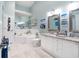 Bright bathroom with dual sinks, white cabinetry, and a soaking tub at 102 Brent Cir, Oldsmar, FL 34677