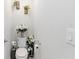 Powder room with decorated toilet space and decorated white walls at 11804 Bluegrass Field Ct, Riverview, FL 33579