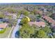 Aerial view of a house surrounded by green trees and a street nearby at 2567 Bentley Dr, Palm Harbor, FL 34684