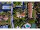 Overhead drone shot of condo and surrounding landscape at 2567 Bentley Dr, Palm Harbor, FL 34684