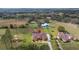 Breathtaking aerial view of the estate, highlighting its private location and meticulously manicured grounds at 14739 Vista View Ct, Dade City, FL 33523