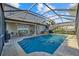 Backyard oasis with a screened-in pool, patio area, and landscaped surroundings, perfect for relaxation at 1881 Riveredge Dr, Tarpon Springs, FL 34689