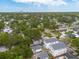 Aerial showcases homes in a tree-lined neighborhood, complete with a distant skyline at 5327 6Th N Ave, St Petersburg, FL 33710