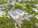 Aerial view of the neighborhood shows two newly constructed homes in a lush, green environment at 5327 6Th N Ave, St Petersburg, FL 33710