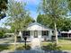 Charming home with a well-maintained lawn, adorned with mature trees and a classic fence at 14124 Plum Ln, Hudson, FL 34667