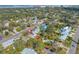 Aerial view displaying property location, landscaping, neighboring homes, and proximity to streets and community features at 2829 9Th W Ave, Bradenton, FL 34205