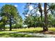 Scenic view of a lush green golf course with mature trees on a sunny day at 16311 Colwood Dr, Odessa, FL 33556