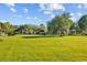 Spacious backyard with a large tree, offering a serene view of the house and surrounding landscape at 7213 Jones Rd, Odessa, FL 33556