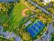 Aerial view of baseball and tennis facilities, showcasing well-maintained sports fields with ample parking and green spaces around at 1230 7Th Ne Ave, Largo, FL 33770