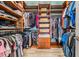Walk-in closet with extensive custom shelving, drawers, and hanging storage provides ample space for clothes and accessories at 19308 Sunset Bay Dr, Land O Lakes, FL 34638