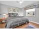 Cozy bedroom offers a peaceful retreat with neutral tones, soft lighting, and comfortable furnishings at 5836 Skimmer Point S Blvd, Gulfport, FL 33707