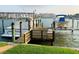Private boat dock with multiple boats, offering convenient access to waterfront activities and boating at 5836 Skimmer Point S Blvd, Gulfport, FL 33707