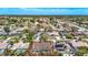 Aerial shot showcases the house with its in-ground pool and surrounding community at 8208 Rhanbuoy Rd, Spring Hill, FL 34606