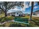 Charming single-story home with a well-maintained lawn, inviting bench and beautiful landscaping at 10022 Lily N St # N, Pinellas Park, FL 33782