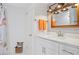 Clean bathroom featuring a white vanity, new sink, a mirror, and modern lighting at 1200 N Shore Ne Dr # 204, St Petersburg, FL 33701