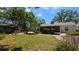Green backyard with grass, trees, and a patio at 1372 Palmetto St, Clearwater, FL 33755