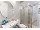 Bathroom with standup shower with marble tile at 4142 N Nebraska Ave, Tampa, FL 33603