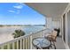 Enjoy this waterfront condo balcony with ample seating and stunning views at 500 Treasure Island Cswy # 308, Treasure Island, FL 33706