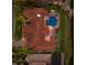 A terracotta roof crowns this expansive home featuring a pool and lush tropical landscaping, creating an ideal backyard retreat at 705 Riviera Dunes Way, Palmetto, FL 34221