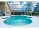 Inviting pool area enclosed with a screen, surrounded by ample space for lounging and relaxation at 18934 Avenue Biarritz, Lutz, FL 33558