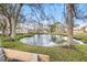 Picturesque view of a pond surrounded by lush greenery and mature trees at 6980 Ulmerton Rd # 8C, Largo, FL 33771