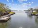 Waterfront view featuring a dock and boats on the canal with blue skies in the background at 4811 Paradise S Way, St Petersburg, FL 33705