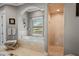 Bright bathroom features soaking tub, walk-in shower, and stylish fixtures at 11158 Warm Wind Way, Weeki Wachee, FL 34613