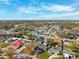 An aerial view shows a residential neighborhood with tree-lined streets on a bright day with blue skies at 2713 W Osborne Ave, Tampa, FL 33614