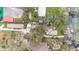 Aerial view of the property showcasing mature landscaping, lake access and neighborhood at 8922 Donna Lu Dr, Odessa, FL 33556