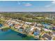 An aerial shot displaying lovely homes surrounding a serene lake in a tranquil neighborhood at 1204 50Th E St, Bradenton, FL 34208