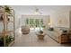 Cozy living room area with access to the screened in patio, boasting natural light and neutral walls at 6524 Coronet Dr, New Port Richey, FL 34655
